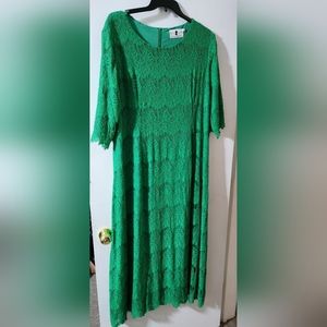 Dainty Jewels Timesless Classic Modest Lacr Green Maxi Dress XXXL